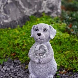 Solar Dog Garden Statue